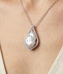 White Freshwater Baroque Coin Pearl Majestic Pendant - Secondary Image