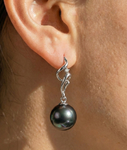 Tahitian South Sea Pearl & Diamond Aria Earrings - Secondary Image