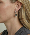 Tahitian South Sea Pearl & Diamond Kim Earrings - Secondary Image