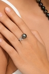 Tahitian South Sea Pearl & Diamond Infinity Ring - Model Image