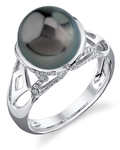 Tahitian South Sea Pearl & Diamond Abby Ring