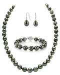 Tahitian South Sea Circle-Baroque Pearl Necklace, Bracelet, Earrings Set