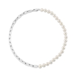 7mm White Freshwater Scarlett Pearl & Chain Necklace