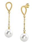 14K Gold Freshwater Pearl Vera Tincup Earrings - Secondary Image