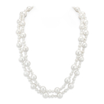 3-8mm White Freshwater Double Pearl Necklace - AAA Quality
