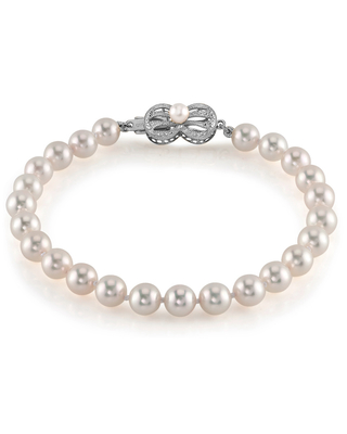 6.5-7.0mm Hanadama Akoya White Pearl Bracelet