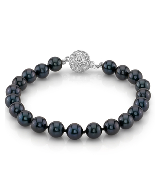 7.0-7.5mm Akoya Black Pearl Bracelet- Choose Your Quality