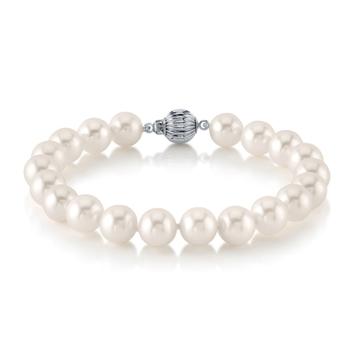 8.0-8.5mm White Freshwater Pearl Bracelet - AAA Quality