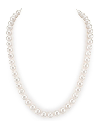 8.0-8.5mm White Freshwater Pearl Necklace - AAA Quality