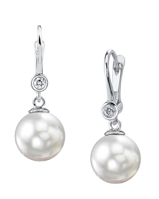 South Sea Pearl & Diamond Michelle Earrings