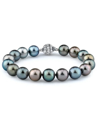 9-10mm Tahitian South Sea Multicolor Pearl Bracelet - AAAA Quality