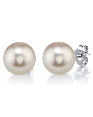 12mm White Freshwater Round Pearl Stud Earrings