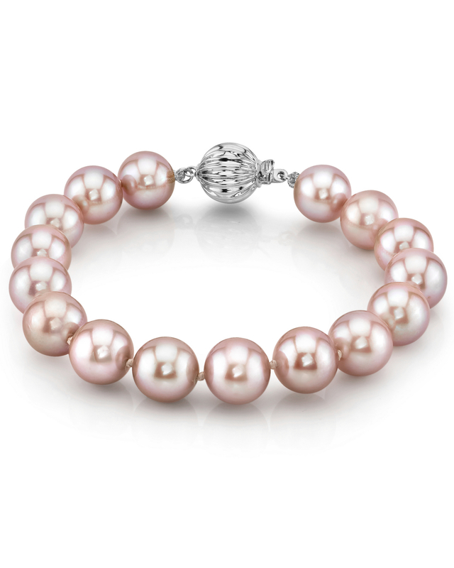 9.5-10.5mm Pink Freshwater Pearl Bracelet - AAAA Quality