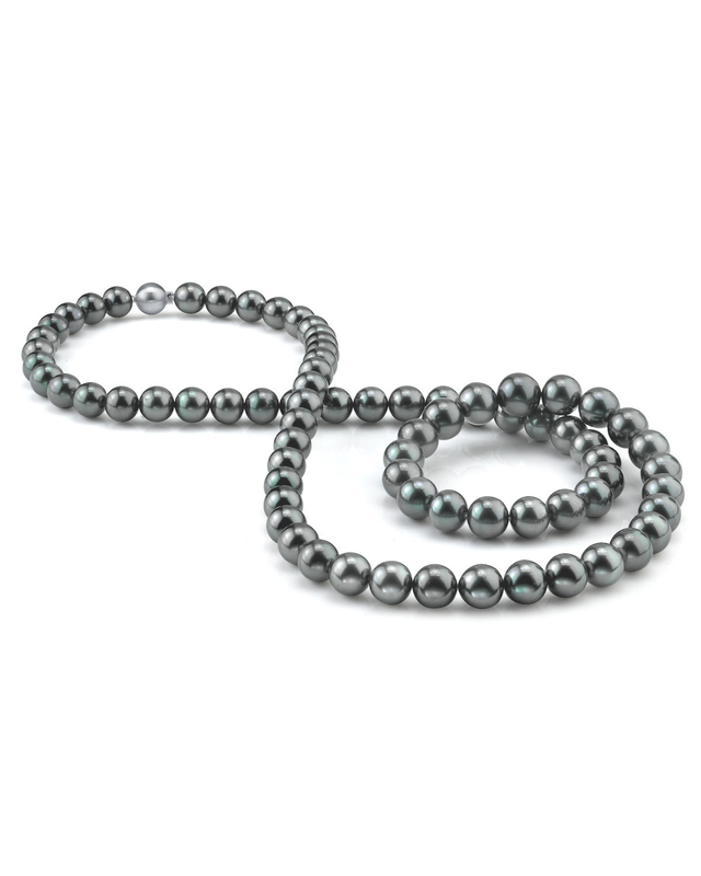 Opera Length 10-11mm Gray Tahitian South Sea Pearl Necklace - AAAA Quality