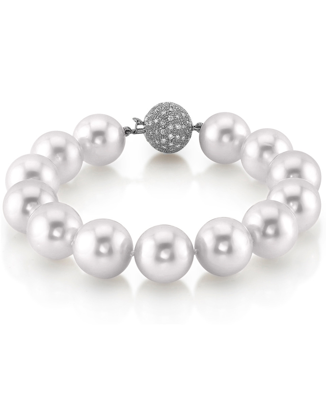 12-13mm White South Sea White Pearl Bracelet