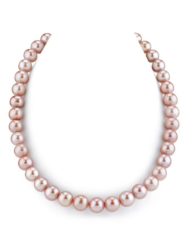10.5-11.5mm Pink Freshwater Pearl Necklace - AAA Quality