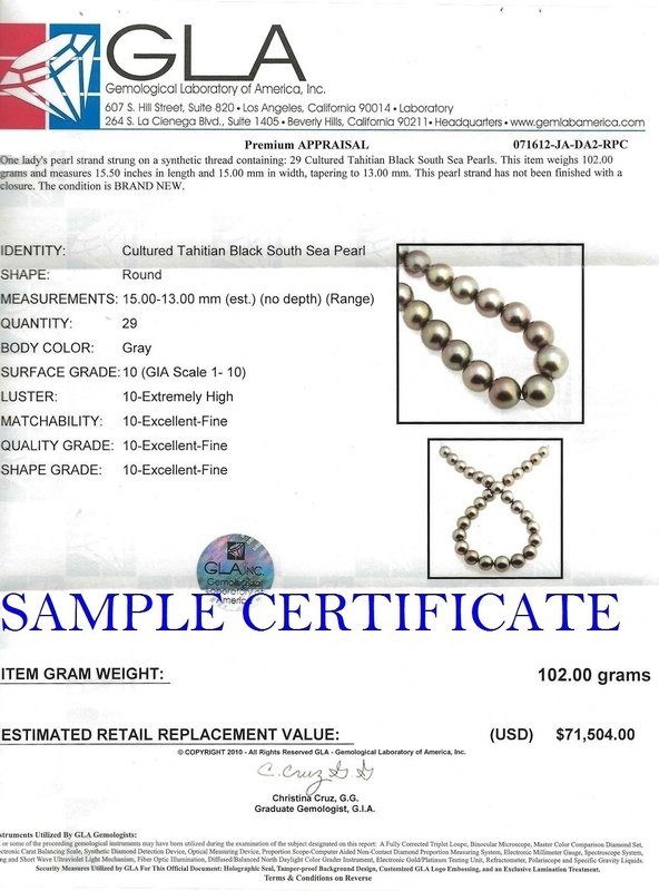 15-16.9mm Tahitian South Sea Pearl Necklace - AAAA Quality - Third Image
