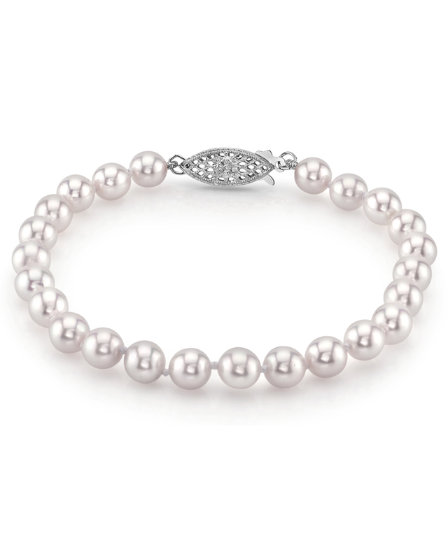 6.0-6.5mm Akoya White Pearl Bracelet - AAA Quality