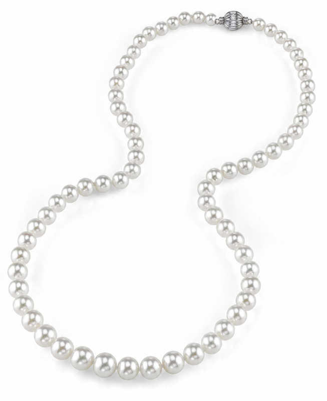 6.0-8.0mm Hanadama Graduated Akoya White Pearl Necklace