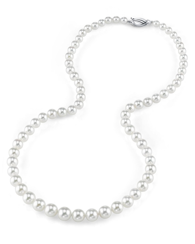 6.0-9.0mm Japanese Akoya White Graduated Pearl Necklace