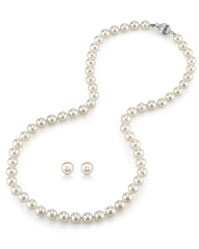 6.5-7.0mm Hanadama Pearl Necklace and Earring Set