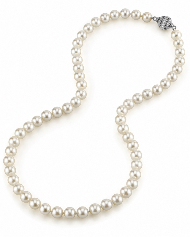 GIA Certified 7.5-8.0mm Japanese Akoya White Pearl Necklace - AAA Quality - Third Image