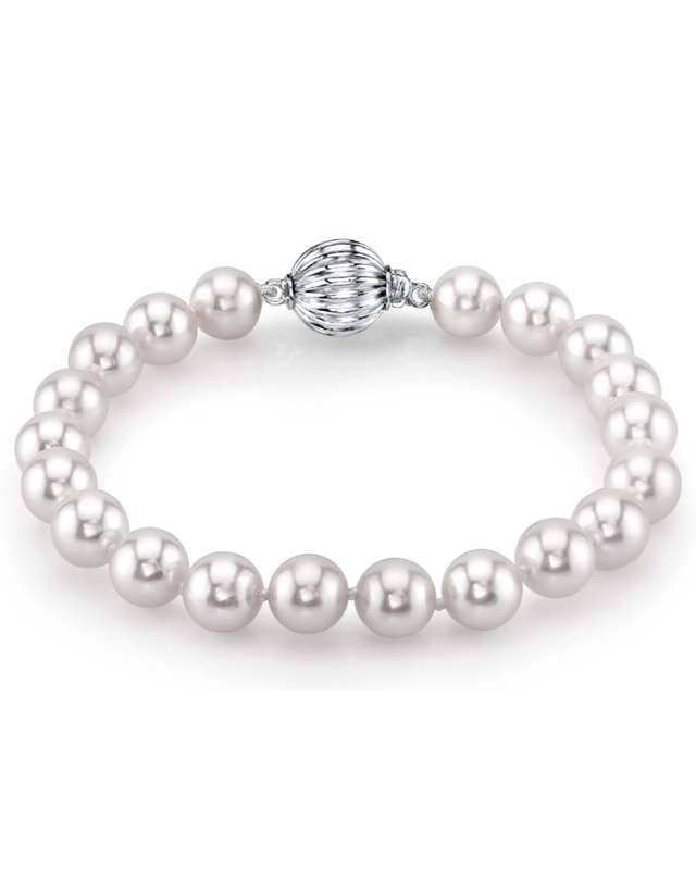 7.0-7.5mm Akoya White Pearl Bracelet - AAA Quality