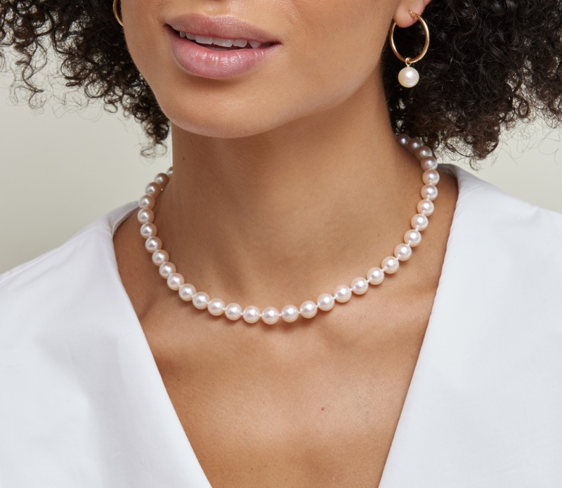 8.0-8.5mm Hanadama Akoya White Pearl Necklace