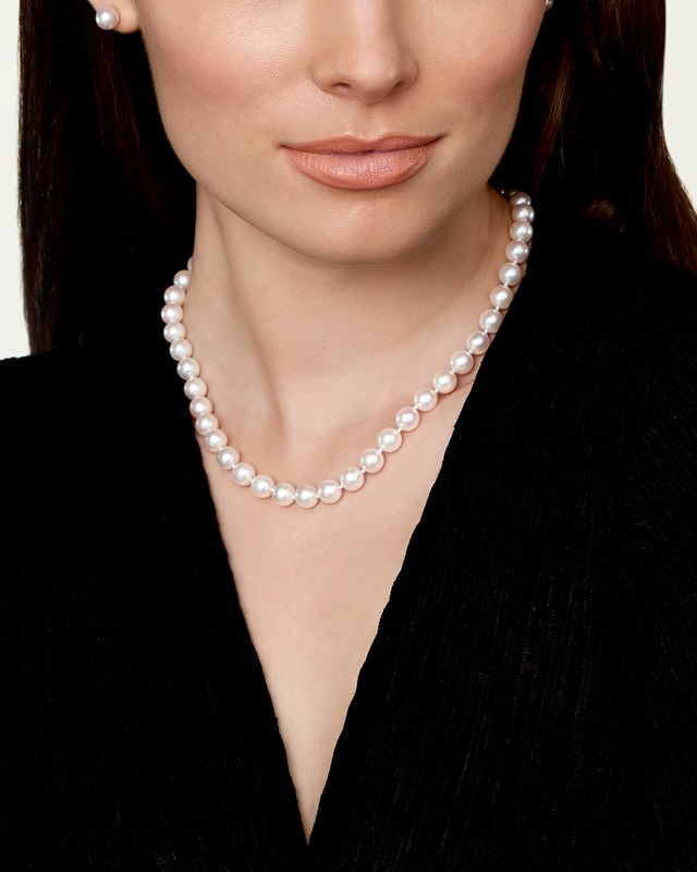 8.5-9.0mm Japanese Akoya White Pearl Necklace- AAA Quality