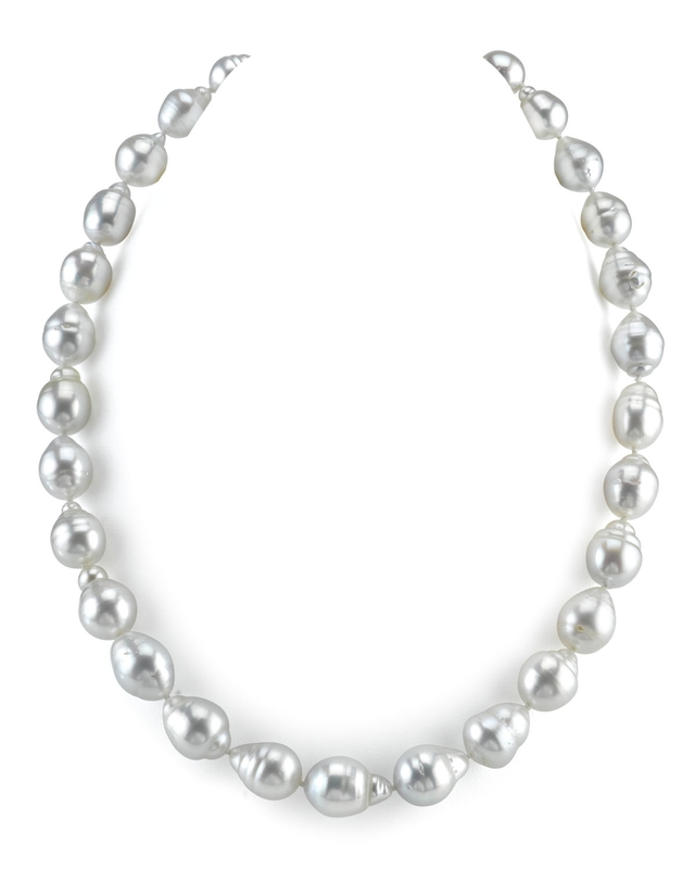 9-11mm White South Sea Baroque Pearl Necklace - AAA Quality