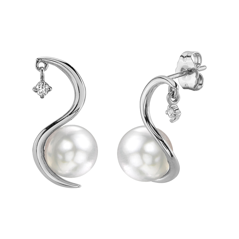 White South Sea Pearl & Diamond Ellis Earrings