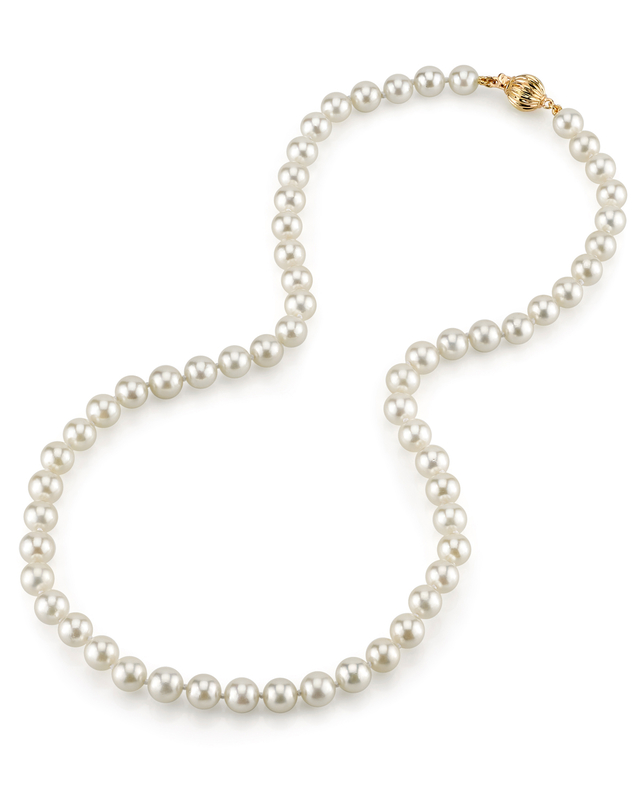 6.5-7.0mm Hanadama Akoya White Pearl Necklace - Secondary Image