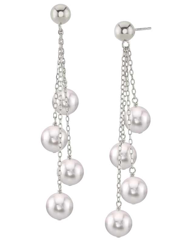 White Akoya Pearl Luciane Earrings - Model Image