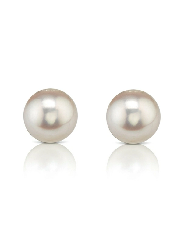 7.0-7.5mm Certified Hanadama Akoya Round Pearl Stud Earrings