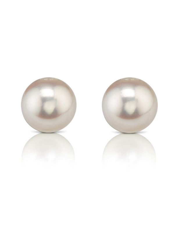 9.5-10mm Hanadama Akoya Round Pearl Stud Earrings
