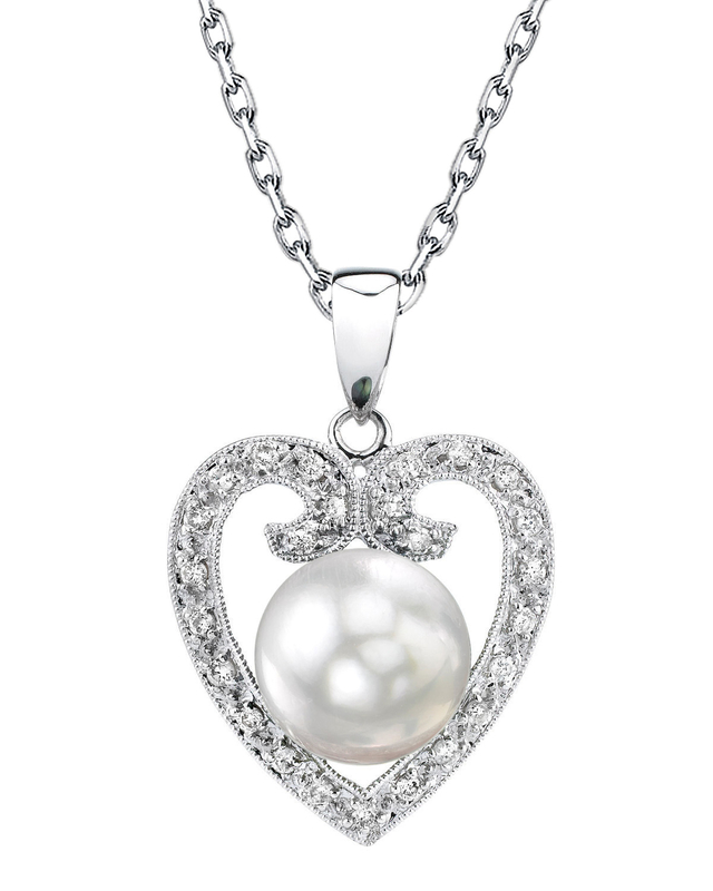 Rose Gold Heart Pendant Necklace with Pearl | Jewels 4 Girls