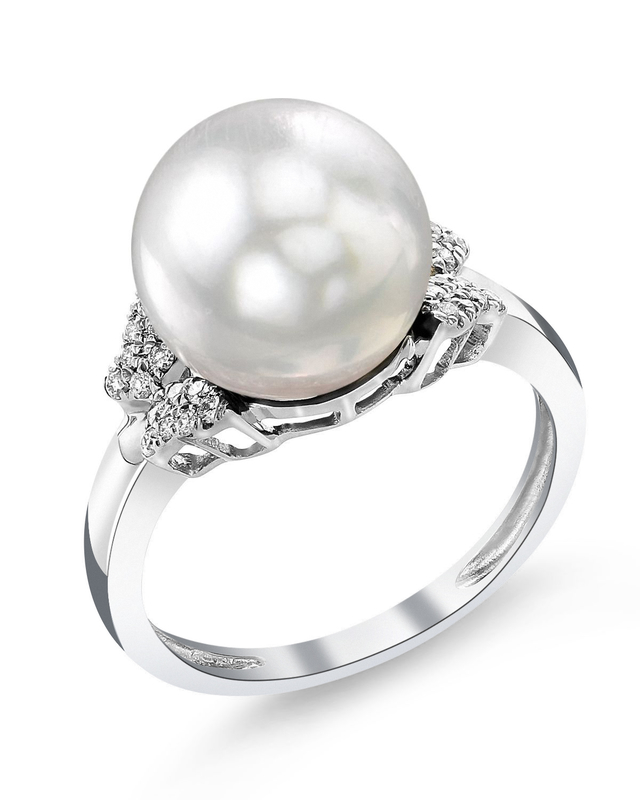 White South Sea Pearl & Diamond Nora Ring