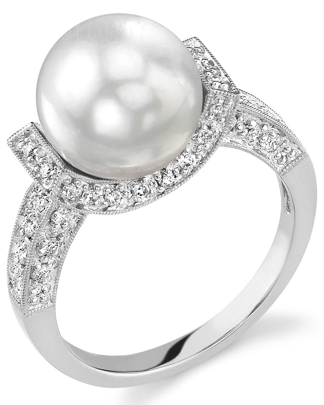 South Sea Pearl & Diamond Sparkling Jewel Ring