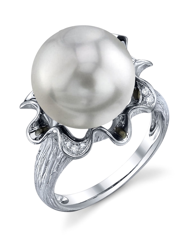 South Sea Pearl & Diamond Robin Ring