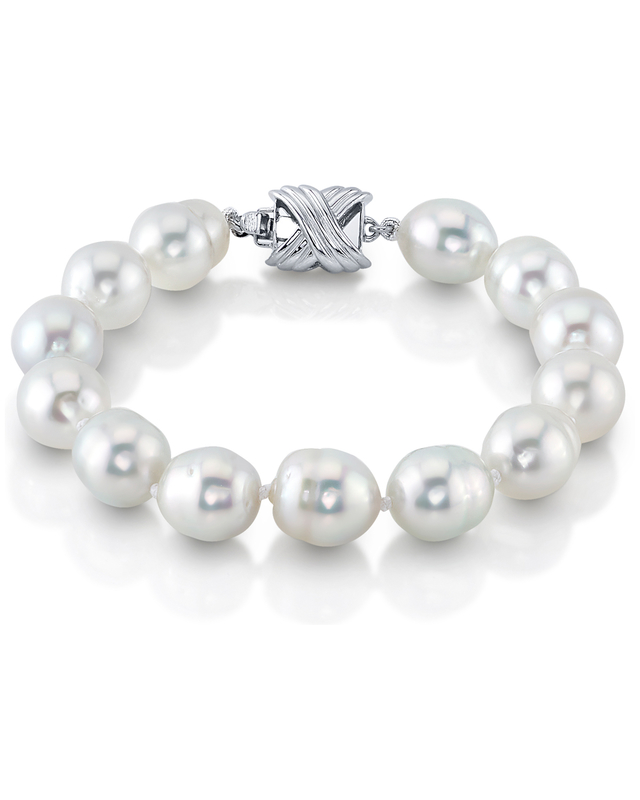 9-10mm White South Sea Baroque Pearl Bracelet