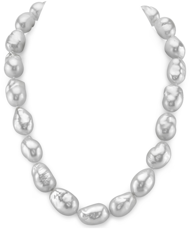 14-15mm White South Sea Baroque Pearl Necklace