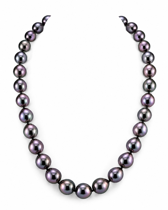 9-11mm Eggplant Tahitian South Sea Baroque Pearl Necklace