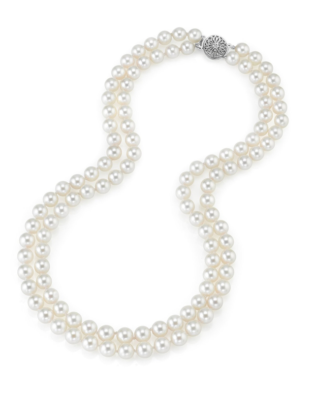 8.5-9.5mm White Freshwater Pearl Double Strand Necklace