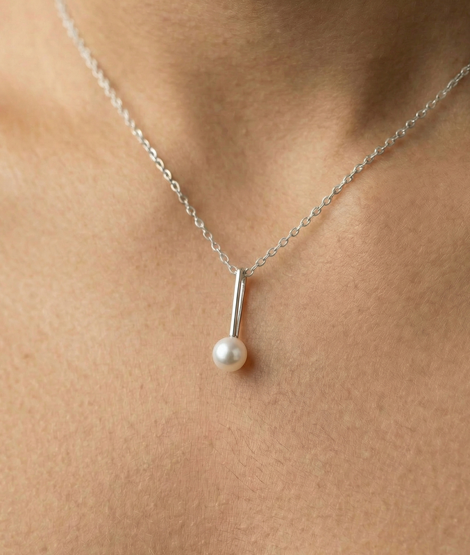 14K Gold Freshwater Pearl Emmanuelle Pendant - Secondary Image