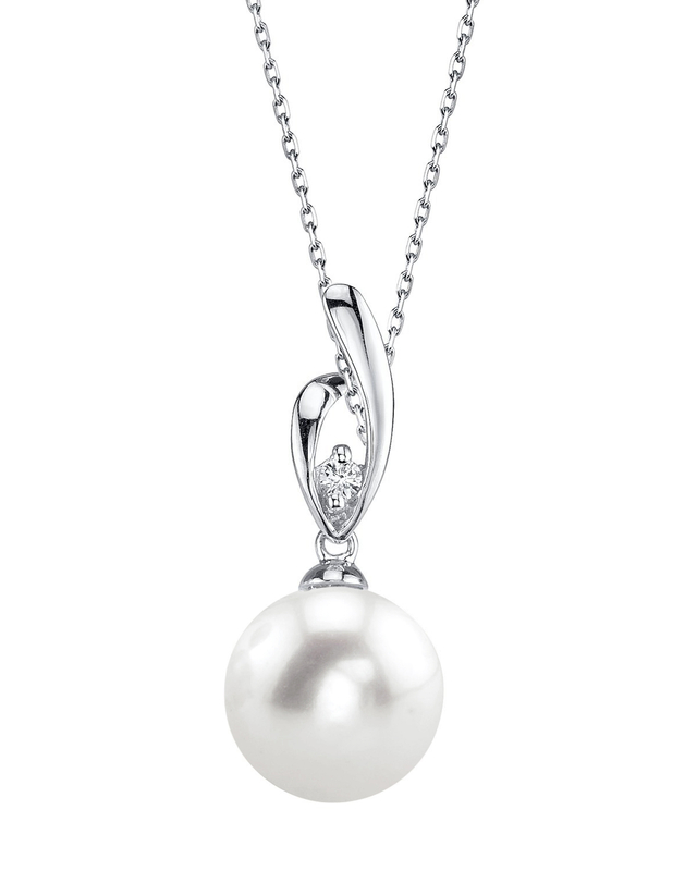 14K Gold Freshwater Pearl & Diamond Lois Pendant