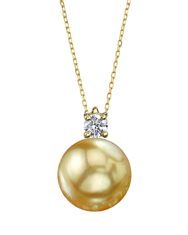 Golden South Sea Pearl & Diamond Ellie Pendant