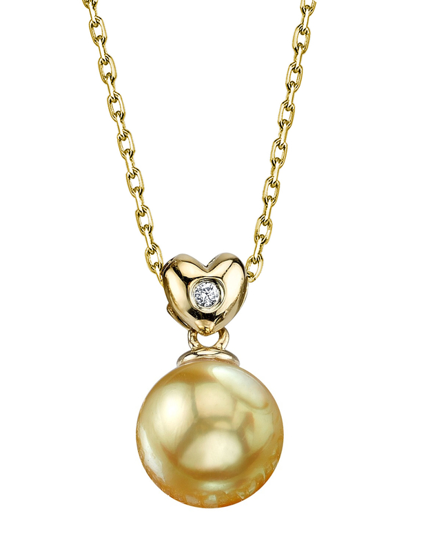Golden Pearl & Diamond Lev Pendant