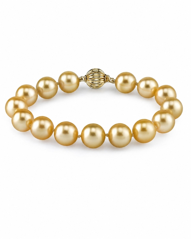 9-10mm Golden South Sea Pearl Bracelet