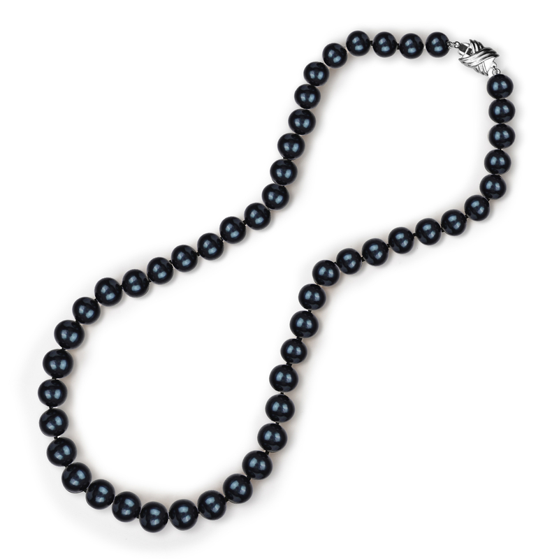 8.0-8.5mm Black Freshwater Pearl Necklace - AAA Quality - Secondary Image
