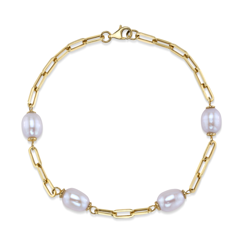 White Freshwater Pearl Tincup Marlee Bracelet